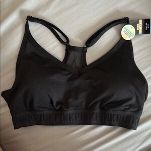 PINK Victoria's Secret Black Seamless Sports Bra